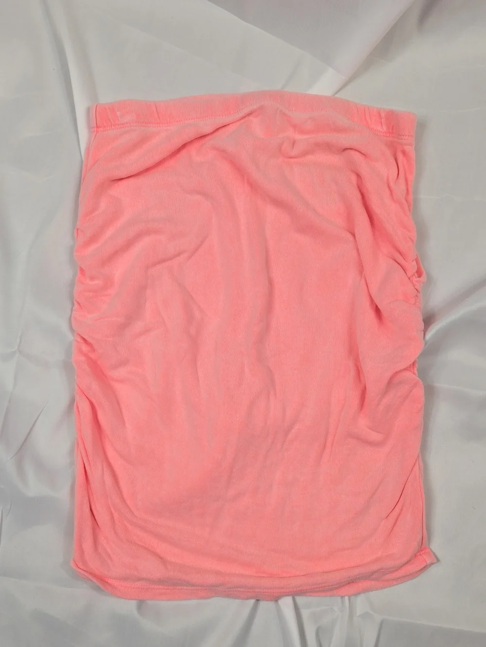 Sundry Coral Pink Side Rouched Terry Cloth Skirt 1